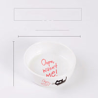 HKM-0043709 Ceramic Cat Food Bowl with Smooth Matte Glaze for Easy Cleaning