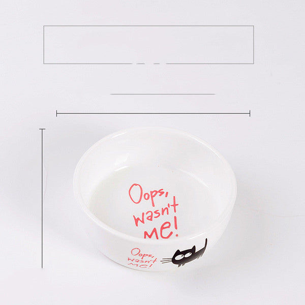 HKM-0043709 Ceramic Cat Food Bowl with Smooth Matte Glaze for Easy Cleaning