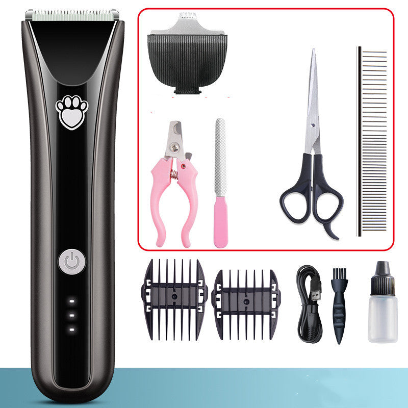 HKM-0045117 Waterproof Electric Pet Shaver with Ceramic Cutter Head and Standard Accessories