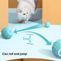 HKM-0046781 Automatic Bouncing Cat Ball Toy - Interactive Self-Moving Kitten Playball for Indoor Exercise and Cognitive Development
