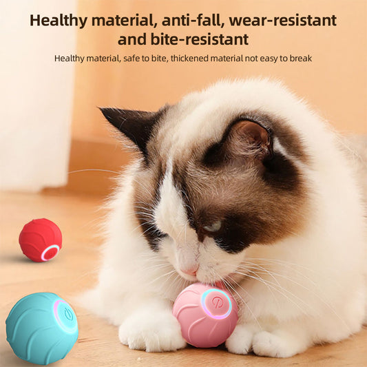HKM-0046781 Automatic Bouncing Cat Ball Toy - Interactive Self-Moving Kitten Playball for Indoor Exercise and Cognitive Development