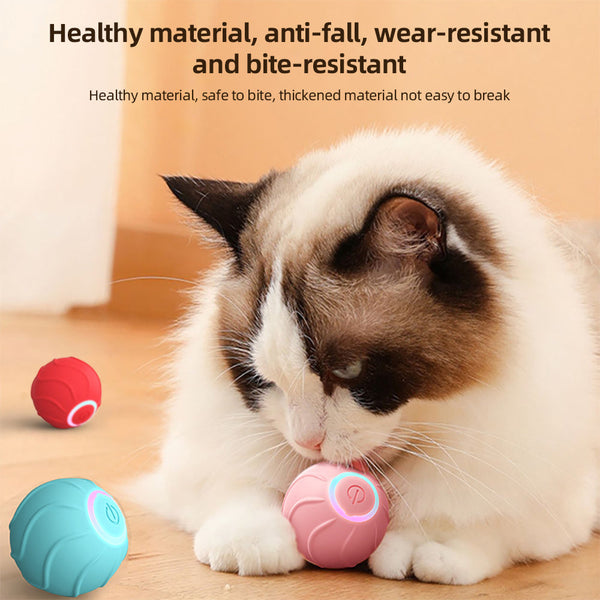 HKM-0046781 Automatic Bouncing Cat Ball Toy - Interactive Self-Moving Kitten Playball for Indoor Exercise and Cognitive Development