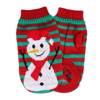 HKM-0047293 Pet Christmas Turtleneck Sweater for Dogs and Cats - Cozy Snowman and Furball Designs in Multiple Sizes
