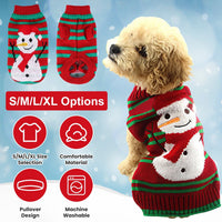 HKM-0047293 Pet Christmas Turtleneck Sweater for Dogs and Cats - Cozy Snowman and Furball Designs in Multiple Sizes