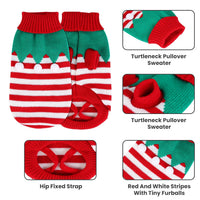 HKM-0047293 Pet Christmas Turtleneck Sweater for Dogs and Cats - Cozy Snowman and Furball Designs in Multiple Sizes