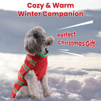 HKM-0047293 Pet Christmas Turtleneck Sweater for Dogs and Cats - Cozy Snowman and Furball Designs in Multiple Sizes
