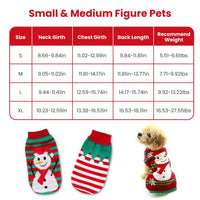 HKM-0047293 Pet Christmas Turtleneck Sweater for Dogs and Cats - Cozy Snowman and Furball Designs in Multiple Sizes