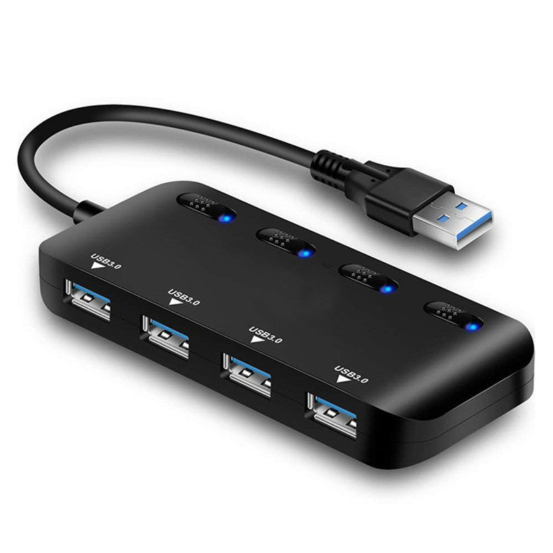 HKM-004755 USB 3.0 4-Port Hub with External Power Supply for High-Speed Connectivity