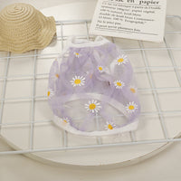 HKM-0047677 Daisy Print Dog Vest in Purple, Light Blue, Pink, and White - Polyester Fabric, Multiple Sizes Available