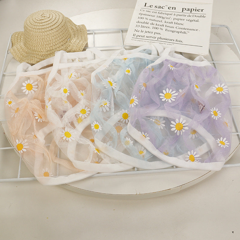 HKM-0047677 Daisy Print Dog Vest in Purple, Light Blue, Pink, and White - Polyester Fabric, Multiple Sizes Available