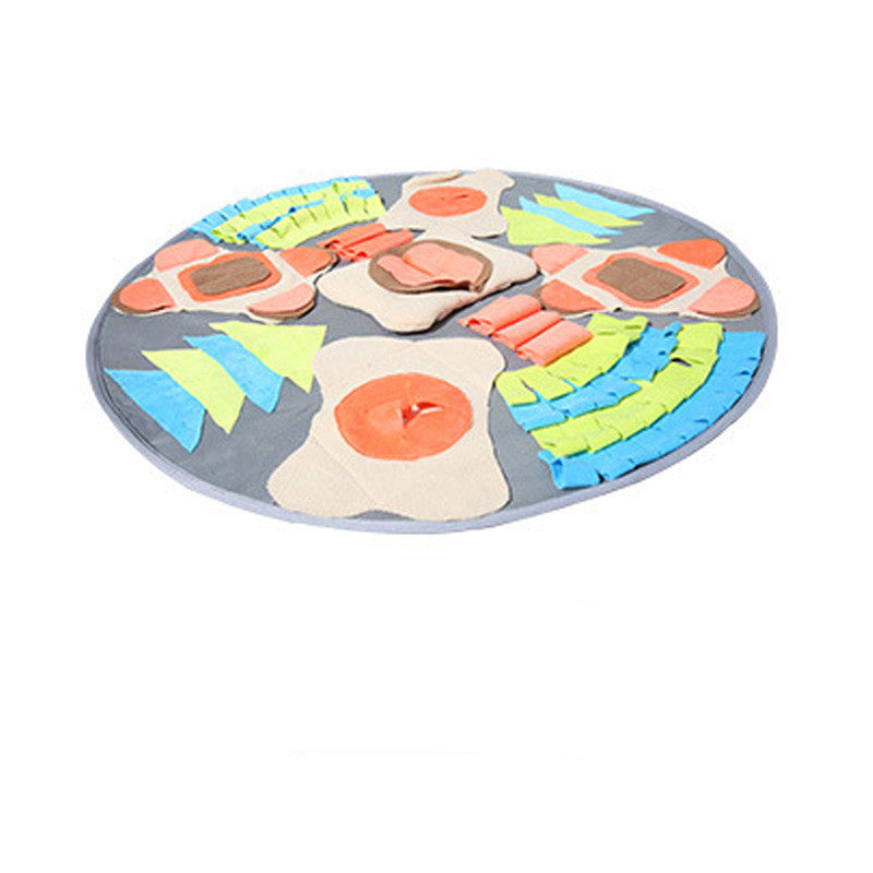 HKM-0050109 Pet Sniffing Pad for Cats and Dogs, Universal Size, Cloth Material, Round Orange and Pink Blue Options, Bone-Shaped Pink Blue