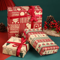 HKM-005011 Kraft Paper Gift Wrapping Sheets for Christmas - 50x70cm, 1 Pack