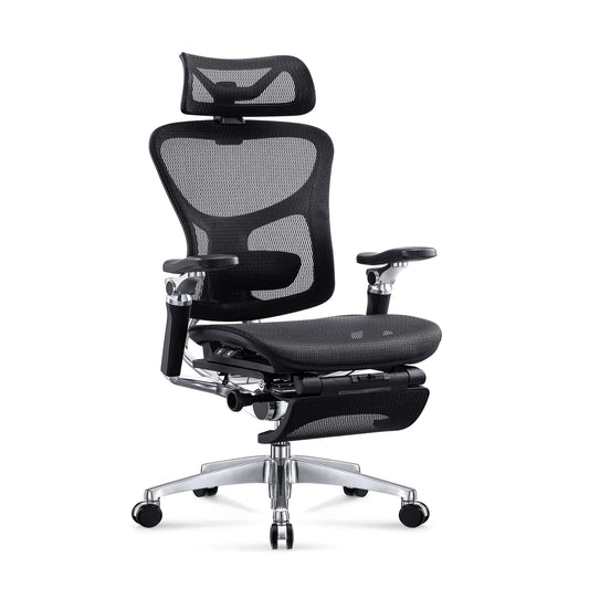 HKM-005011 Luxury Executive Office Chair with Footrest, Ergonomic Swivel Design and 7D Adjustable Armrest