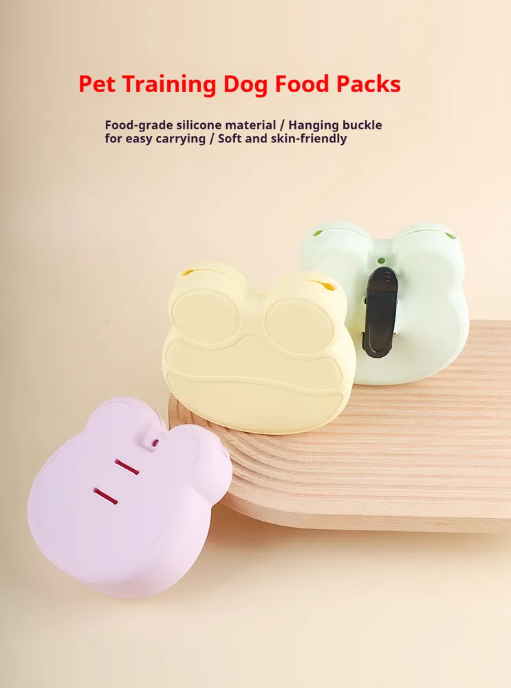 HKM-0050749 Soft Silicone Dog Treat Pouch with Hanging Buckle for Convenient Training and Outdoor Use