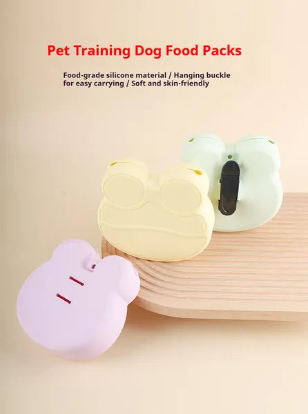 HKM-0050749 Soft Silicone Dog Treat Pouch with Hanging Buckle for Convenient Training and Outdoor Use