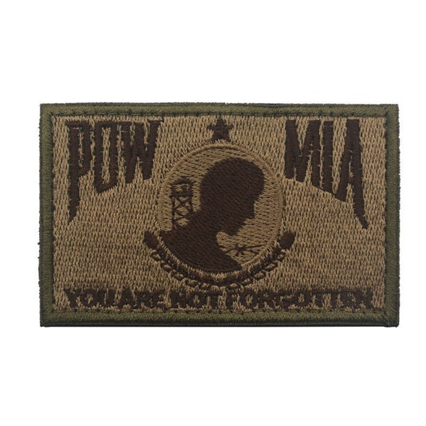 HKM-005075 POW MIA Embroidered Velcro Labels in Multiple Colors and Styles