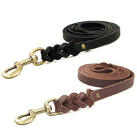 HKM-0051261 Genuine Leather Anti-Pull Dog Leash - Brown & Black Options Available