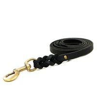 HKM-0051261 Genuine Leather Anti-Pull Dog Leash - Brown & Black Options Available