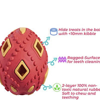 HKM-0052541 Interactive Teething Chew Toy for Small Dogs - Treat Dispensing Egg-Shaped Ball