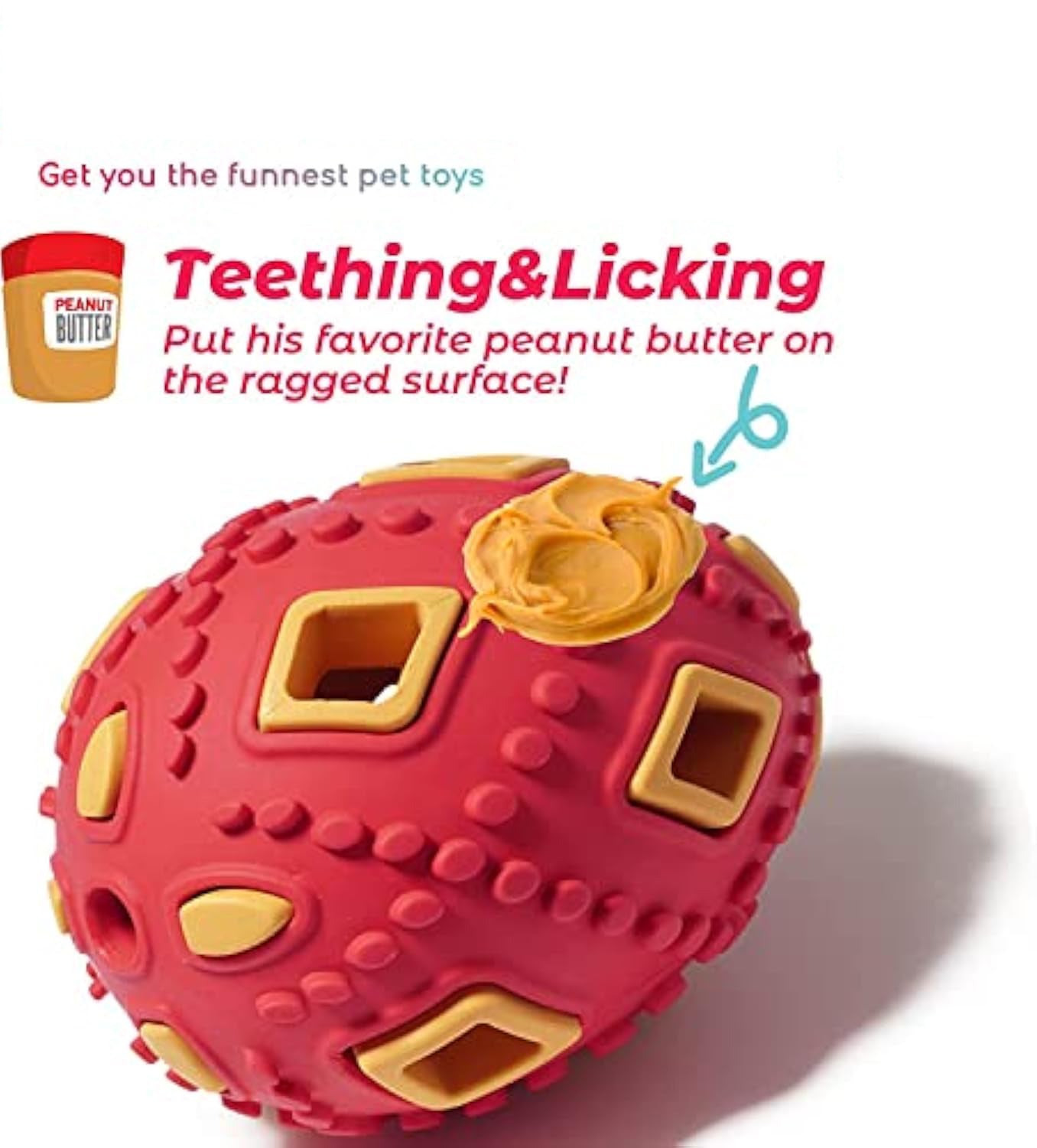 HKM-0052541 Interactive Teething Chew Toy for Small Dogs - Treat Dispensing Egg-Shaped Ball