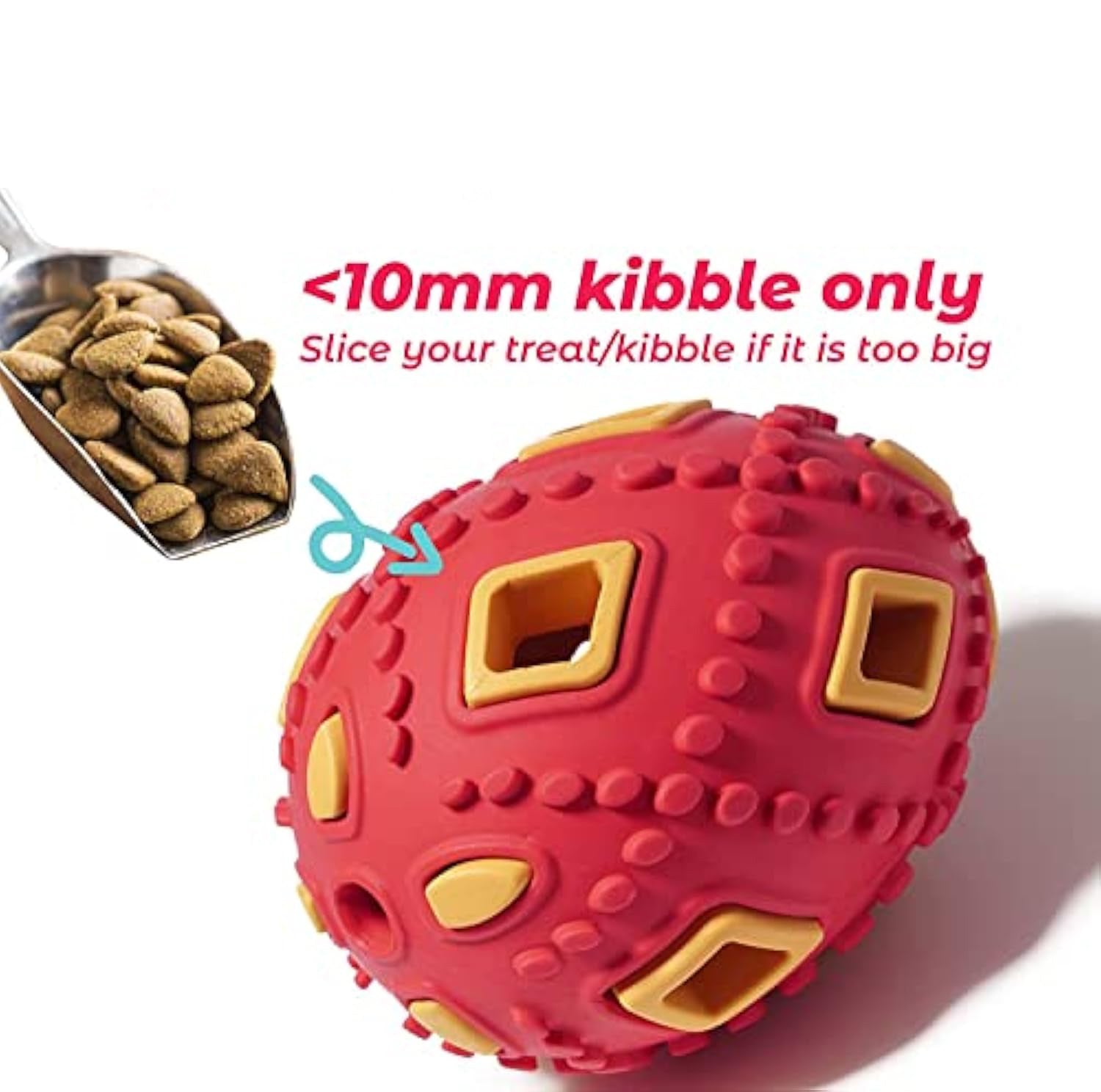 HKM-0052541 Interactive Teething Chew Toy for Small Dogs - Treat Dispensing Egg-Shaped Ball