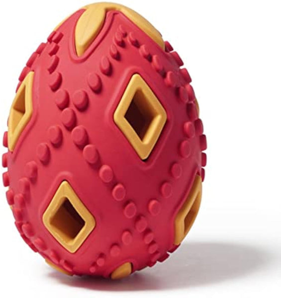 HKM-0052541 Interactive Teething Chew Toy for Small Dogs - Treat Dispensing Egg-Shaped Ball