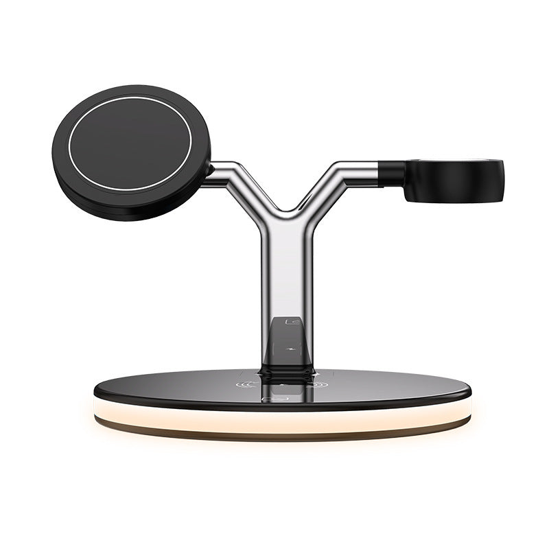 HKM-005267 15W Three-In-One Fast Magnetic Wireless Charger, Type-C Input, Available in Black and White