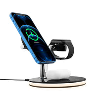 HKM-005267 15W Three-In-One Fast Magnetic Wireless Charger, Type-C Input, Available in Black and White