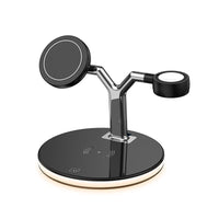 HKM-005267 15W Three-In-One Fast Magnetic Wireless Charger, Type-C Input, Available in Black and White