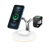 HKM-005267 15W Three-In-One Fast Magnetic Wireless Charger, Type-C Input, Available in Black and White