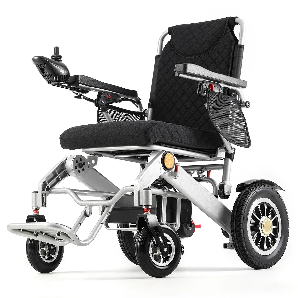 HKM-005267 Lightweight Foldable Aluminum Electric Wheelchair with 6Ah, 10Ah, and 20Ah Lithium Battery