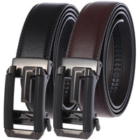HKM-005267 Stylish Hollow Design Men's Automatic Buckle Leather Belt - Model LY36-74-1