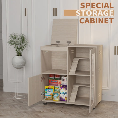 HKM-0052925 4-Tier Wooden Guinea Pig and Hamster Cage with Lockers and Acrylic Windows