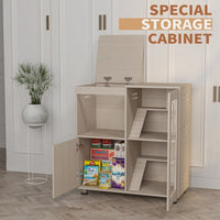 HKM-0052925 4-Tier Wooden Guinea Pig and Hamster Cage with Lockers and Acrylic Windows