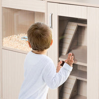 HKM-0052925 4-Tier Wooden Guinea Pig and Hamster Cage with Lockers and Acrylic Windows