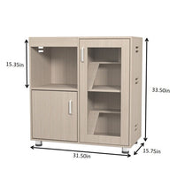 HKM-0052925 4-Tier Wooden Guinea Pig and Hamster Cage with Lockers and Acrylic Windows