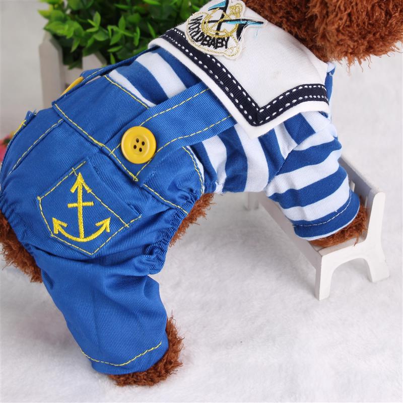 HKM-0053693 Navy Blue Dog Outfit with Paw Print Design for Small to Extra Large Dogs