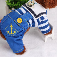 HKM-0053693 Navy Blue Dog Outfit with Paw Print Design for Small to Extra Large Dogs