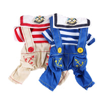 HKM-0053693 Navy Blue Dog Outfit with Paw Print Design for Small to Extra Large Dogs
