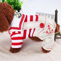 HKM-0053693 Navy Blue Dog Outfit with Paw Print Design for Small to Extra Large Dogs