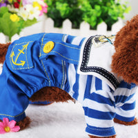HKM-0053693 Navy Blue Dog Outfit with Paw Print Design for Small to Extra Large Dogs