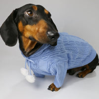 HKM-0053821 Hooded Sweater for Dogs - Warm Two-leg Design in Sky Blue or Beige, Sizes XS-XL