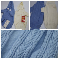 HKM-0053821 Hooded Sweater for Dogs - Warm Two-leg Design in Sky Blue or Beige, Sizes XS-XL