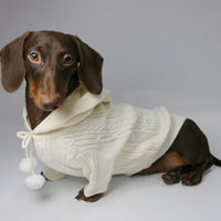 HKM-0053821 Hooded Sweater for Dogs - Warm Two-leg Design in Sky Blue or Beige, Sizes XS-XL