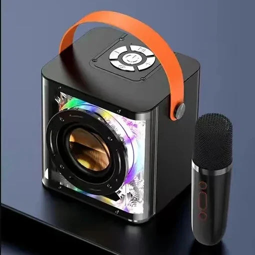 HKM-005395 Portable Bluetooth Karaoke Speaker with USB Connectivity and RGB LED Lights