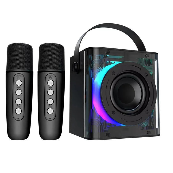 HKM-005395 Portable Bluetooth Karaoke Speaker with USB Connectivity and RGB LED Lights