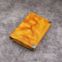 HKM-005459 Genuine Leather Retro Long Wallet for Men with Multi Card Slots and Zip Closure