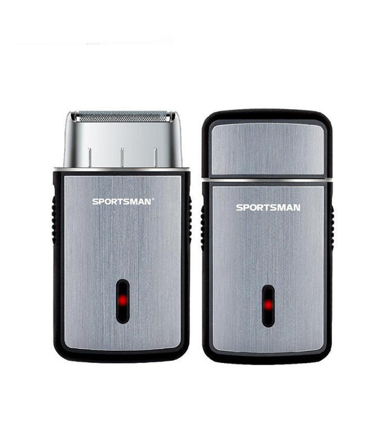 HKM-005459 Rechargeable Mini 2-In-1 Electric Shaver with Reciprocating Head - Model MS-528, Silver Finish