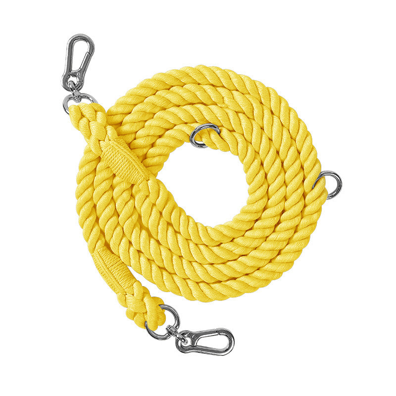 HKM-0054845 Multifunctional Braided Double-Ended Dog Leash for Active Walking
