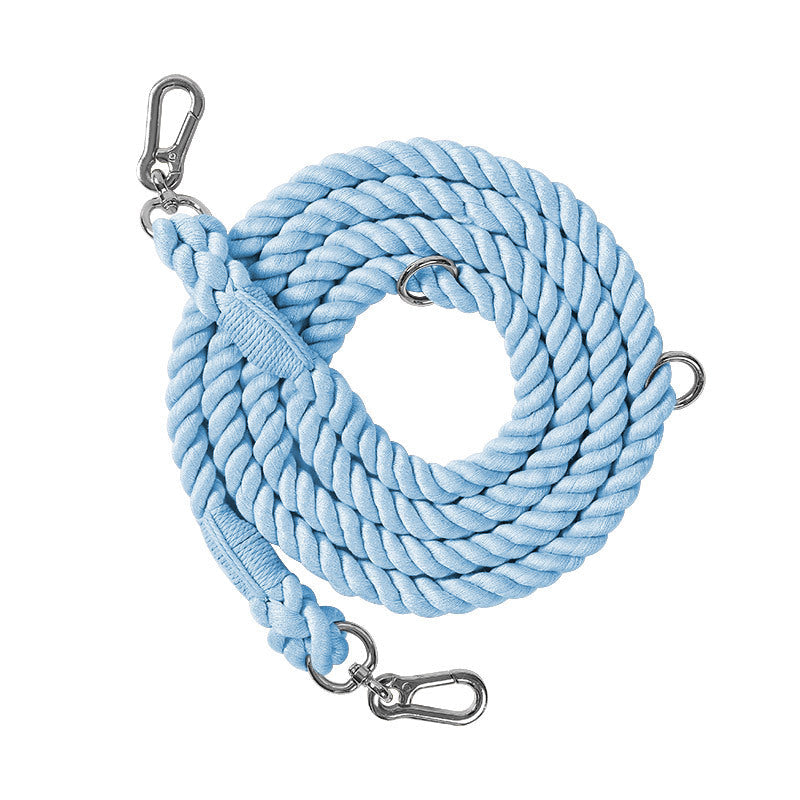 HKM-0054845 Multifunctional Braided Double-Ended Dog Leash for Active Walking